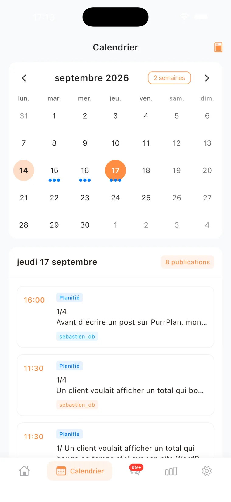 Ton calendrier